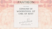 Edmund of Woodstock, 1st Earl of Kent Biography - 14th-century English ...
