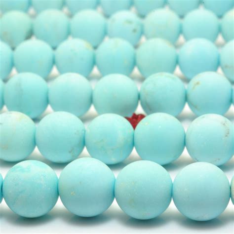 Yesbeads Blue Turquoise Matte Round Loose Beads Wholesale Gemstone