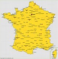 Die Städte von Frankreich auf der Karte - AnnaKarte.com