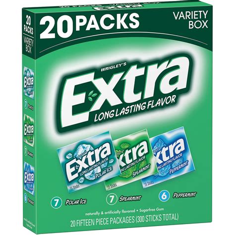 Extra Sugar Free Gum Variety Pack 15 Pc 20 Ct