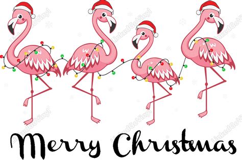 Pink Flamingo Merry Christmas Graphic Free Svg Files Linkedgo Vinyl