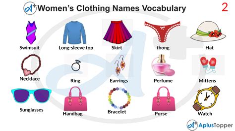 vocabulary women s clothing names clothes list of women s clothes vocabulary with description