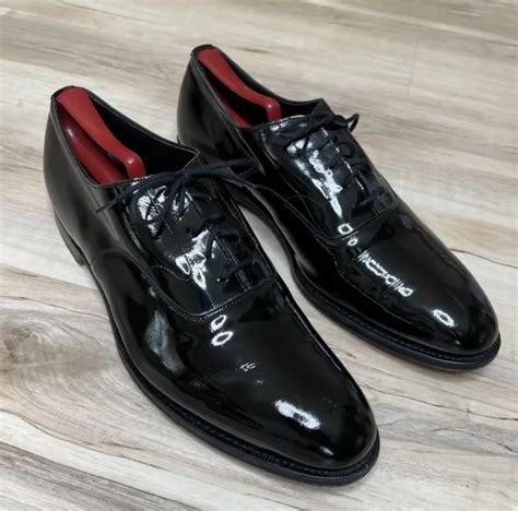 Brooks Brothers Made In England Black Patent Leather Tuxedo Oxford