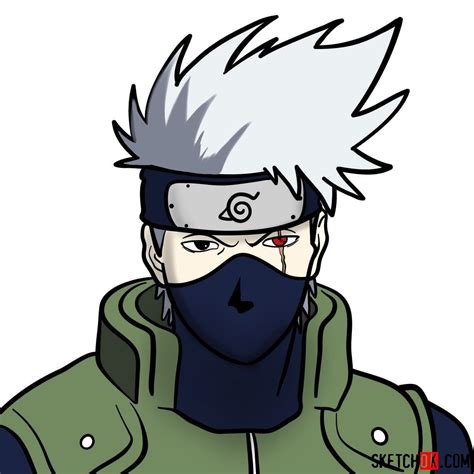 How To Draw Kakashi Hatakes Face From Naruto Step By Step Drawing