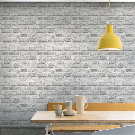 Grandeco Vintage House Brick Pattern Wallpaper Faux Effect Textured
