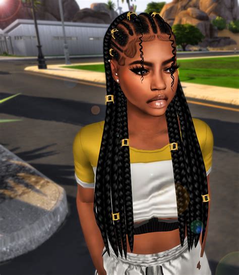 Pontytail Sims 4 Cc Hair Black Girl 517