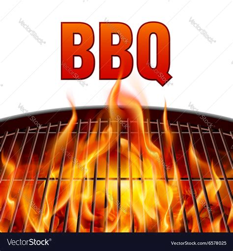 Bbq Grill Fire Royalty Free Vector Image Vectorstock