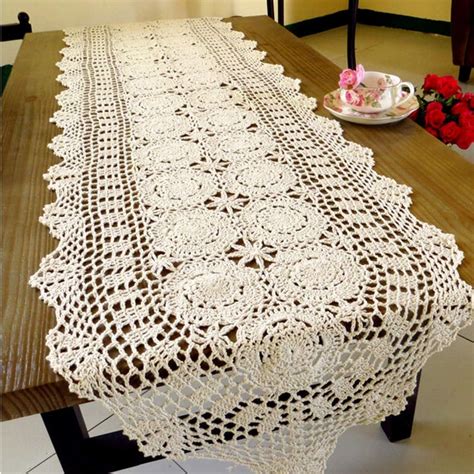 Kilofly Handmade Crochet Cotton Lace Table Runner