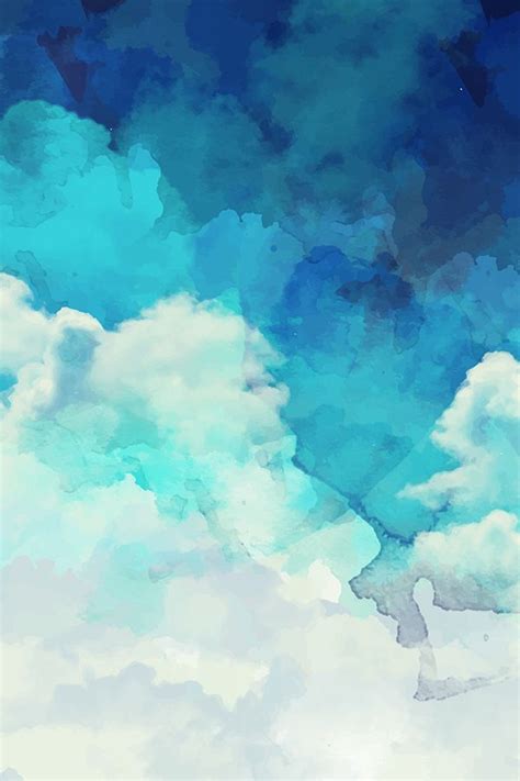 Find a wallpaper you love and click the blue download button just below. Blue and white watercolor clouds by khaus. Available in ...