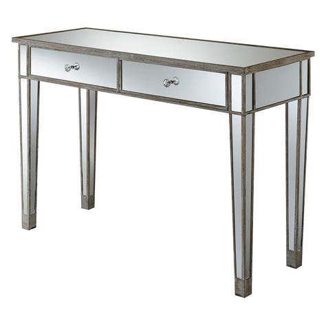 Browse currey and company's selection of desks, and vanities. 30" Gold Coast Mirrored Desk Vanity Weathered White ...
