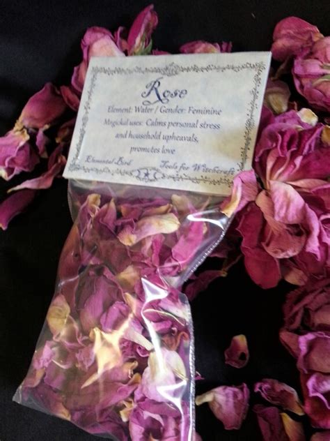 Dried Rose Petals Witchcraft Magick Wiccan Greenwitch