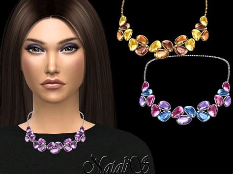 Mixed Color Gems Necklace V2 By Natalis From Tsr • Sims 4 Downloads