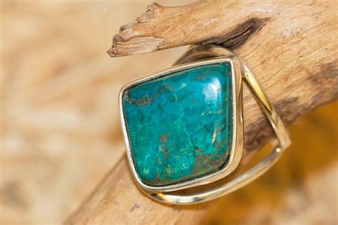 Chrysocolla Ring Fitted In Sterling Silver Setting Chrysocolla Ring