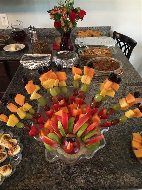 Turkey Fruit Platter Centerpiece Thanksgiving Salad Turkey Fruit