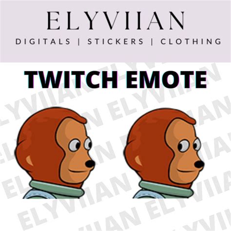 Twitch Emote Shy Monkey Meme Funny Meme Emote Cartoon Etsy Canada