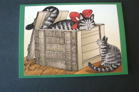 Kliban Christmas Holiday Cat Card Seasons Greetings B Env