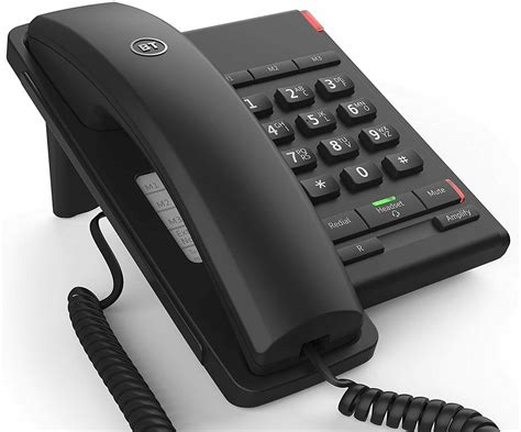 Bt Corded Landline Phone Converse 2100 Black Headset Socket New