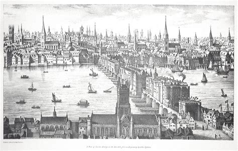 A View Of London Bridge In The Year 1616 By John Visscher This View