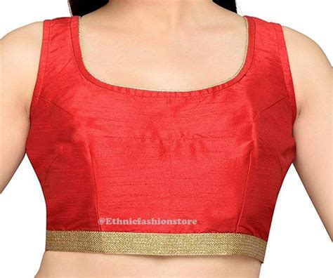 Readymade Red Sleeveless Blouse Saree Blouse Ready To Wear Etsy