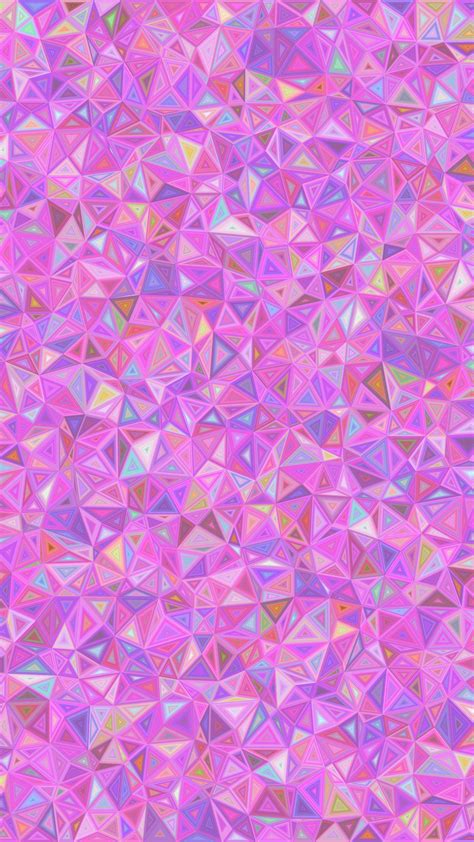 Download Wallpaper 1350x2400 Mosaic Triangles Pink Chaotic Iphone 8