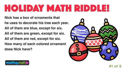 5 Fun Christmas Math Riddles And Brain Teasers For Grades 1 8 — Mashup Math
