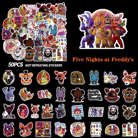 five nights 50pcs at freddy s stickers fnaf game diy waterproof imposter decals shopee philippines