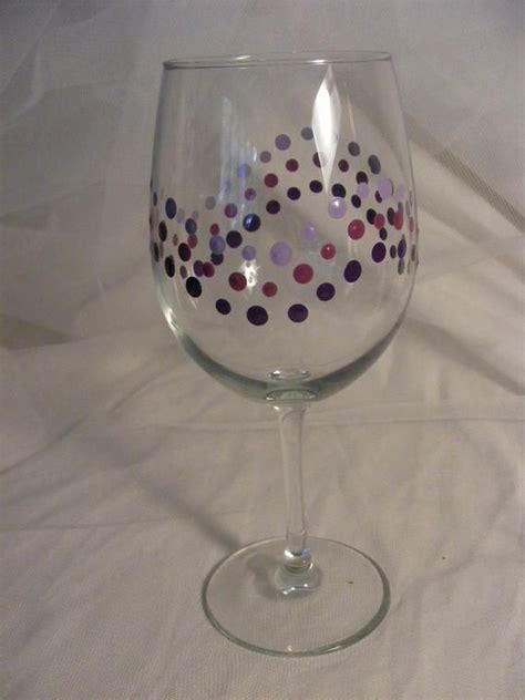 Hand Painted Blue Polka Dot Wine Glasses Perfect For Wedding Etsy Wine Glass Designs Blue
