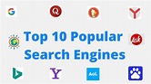 Top 10 Popular Search Engines 2020 | Seopooja.com