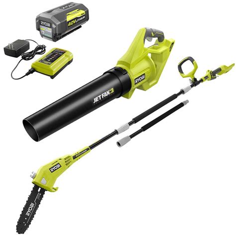 Ryobi 110 Mph 500 Cfm 40 Volt Lithium Ion Jet Fan Leaf Blower And 10 In