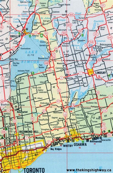 Ontario Highway 48 Route Map The Kings Highways Of Ontario