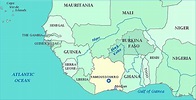 Mapa de Costa de Marfil - Geografia moderna