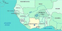 Mapa de Costa de Marfil - Geografia moderna