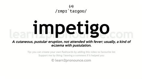 Impetigo Pronunciation And Definition Youtube