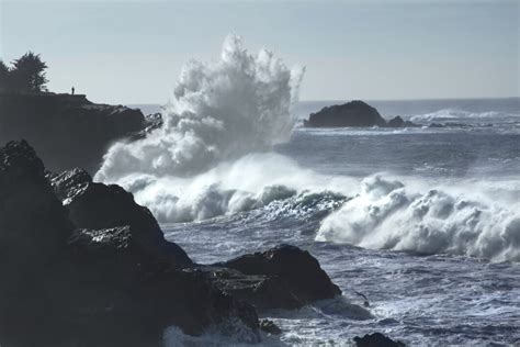 Waves Crashing Rocks Royalty Free Photo