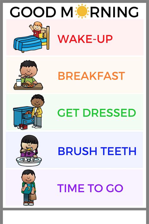 Visual Schedule For Children Kids Routine Chart Daily Routine Chart