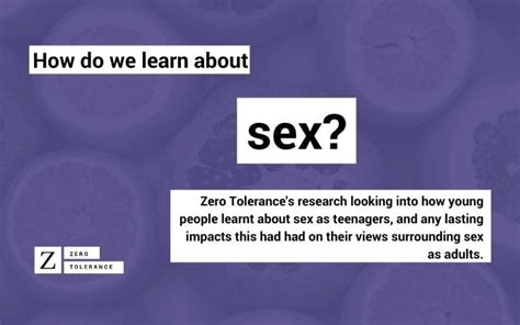 Research Report How Do Young People Learn About Sex News And Events Zero Tolerance