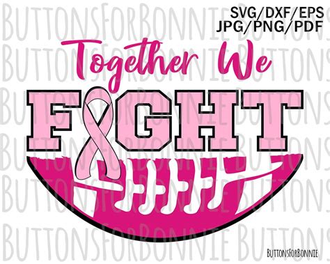 Breast Cancer Awareness Football Svg Sports Against Cancer Etsy