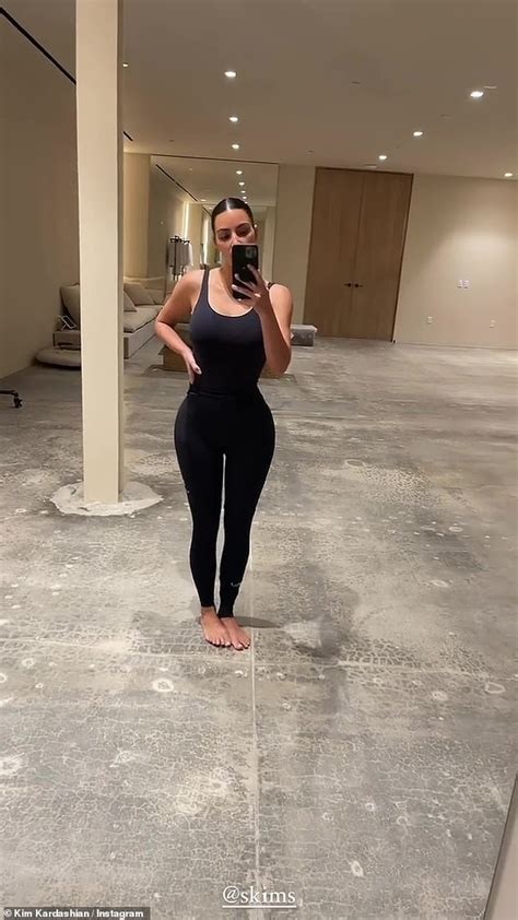 Kim Kardashian Shows Off Her Famed Curves In A Slinky Skims Bodysuit At Her