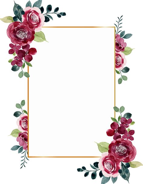 Red Flower Frame Free Vector Flower Frame Flower Frame Png Floral