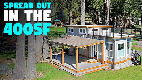 400 Sq Ft Tiny House With Wide Open Floor Plan Youtube