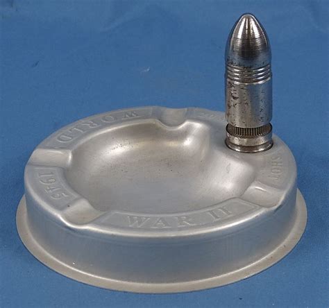 Wwii Trench Art Ashtray With 20 Mm Shot Round Griffin Militaria