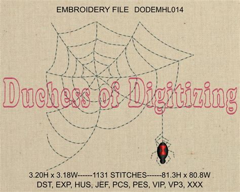 Spiderweb Black Widow Vintage Style Machine Embroidery Design Etsy