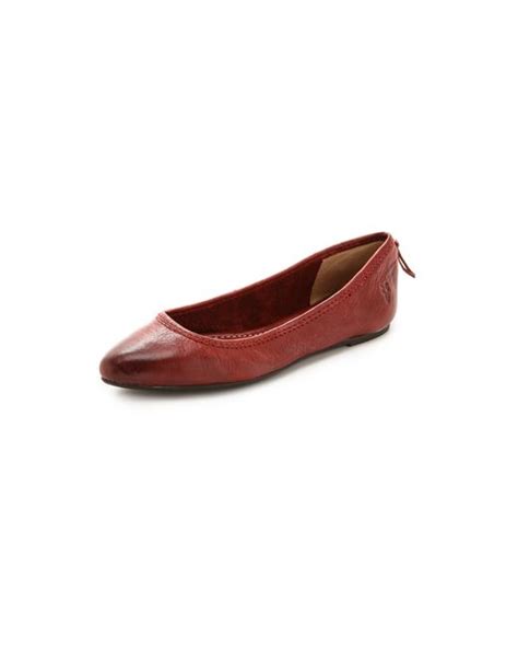 Frye Regina Ballet Flats Burnt Red Lyst