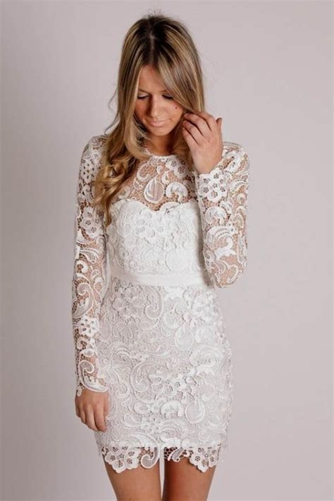 Short White Lace Wedding Dress