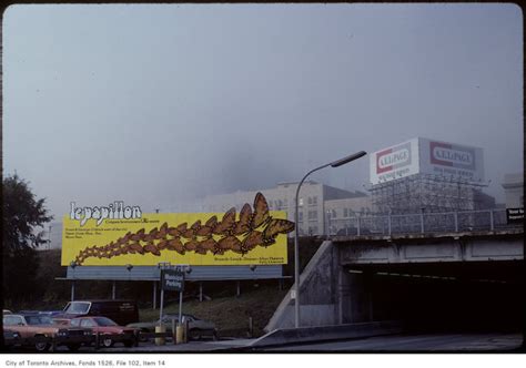 1982 View Of Fog Around Billboard At Yonge And Lakeshore Toronto