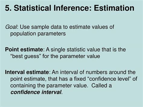 Ppt Statistical Inference Estimation Powerpoint Presentation