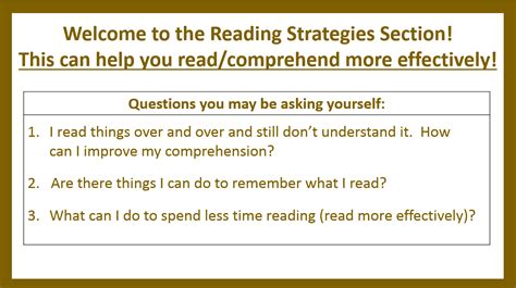 Reading Strategies Getting The Most Out Of What You Read Student