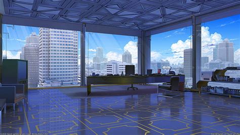 Anime Office Building Cityscape Scenic Anime Hd Wallpaper Peakpx