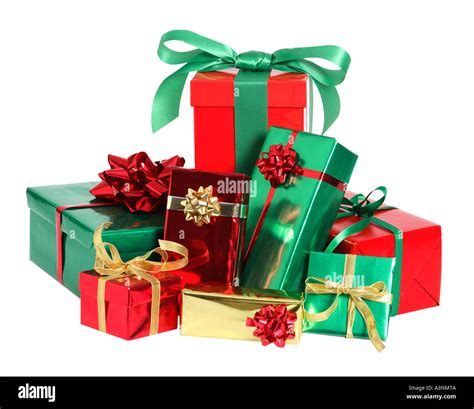 Pile Of Christmas Presents Stock Photo Alamy