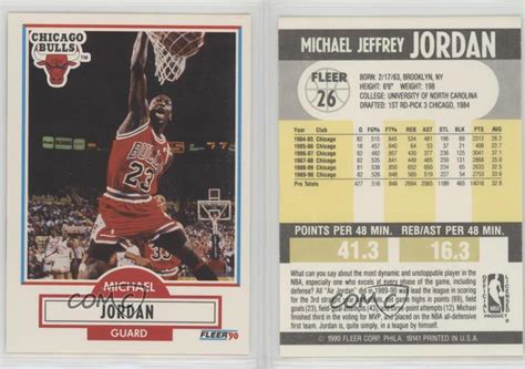 1990 91 Fleer 26 Michael Jordan Chicago Bulls Basketball Card Ebay